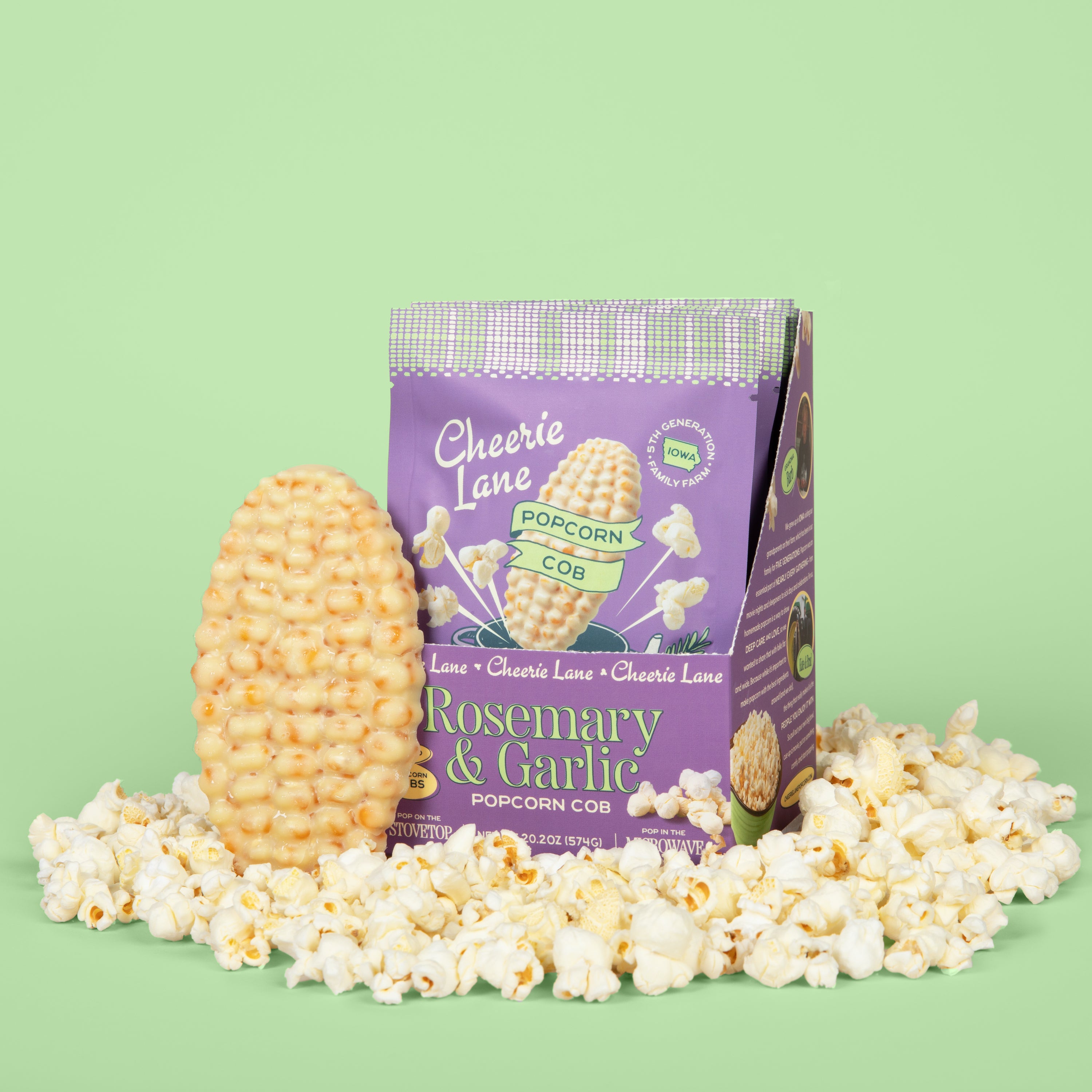 Rosemary Garlic Popcorn Cobs | Vegan, Non-GMO, Heirloom Kernels