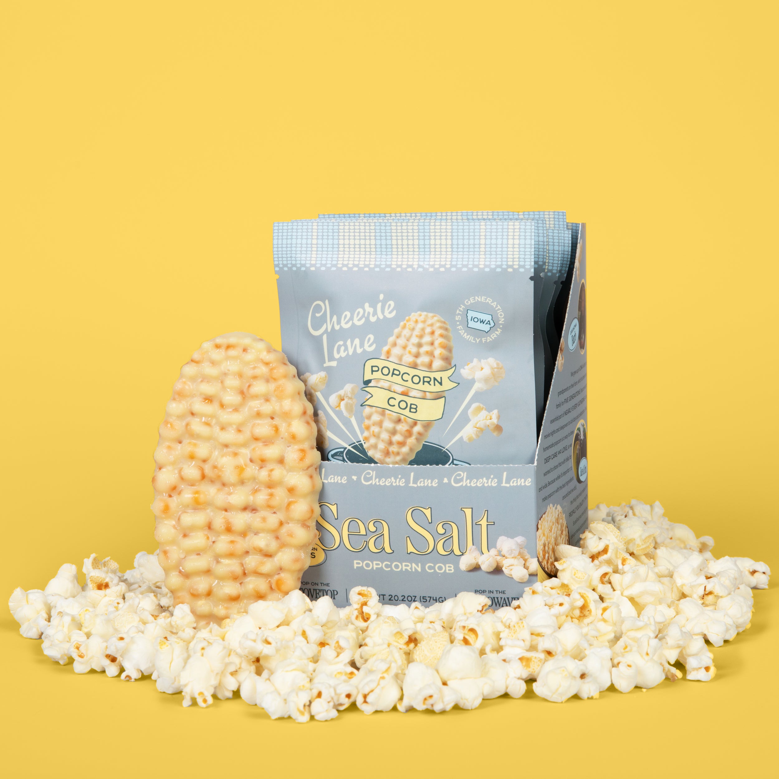Sea Salt Popcorn Cobs | Vegan, Non-GMO, Heirloom Kernel Popcorn