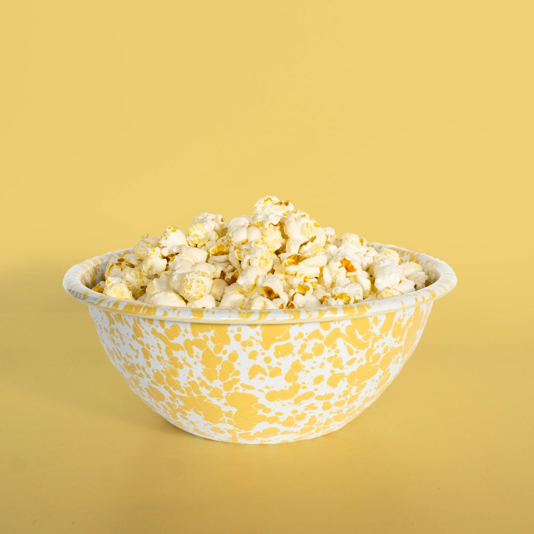 Yellow Splatter Popcorn Bowl