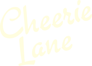Cheerie Lane Logo in Cream White Slanted