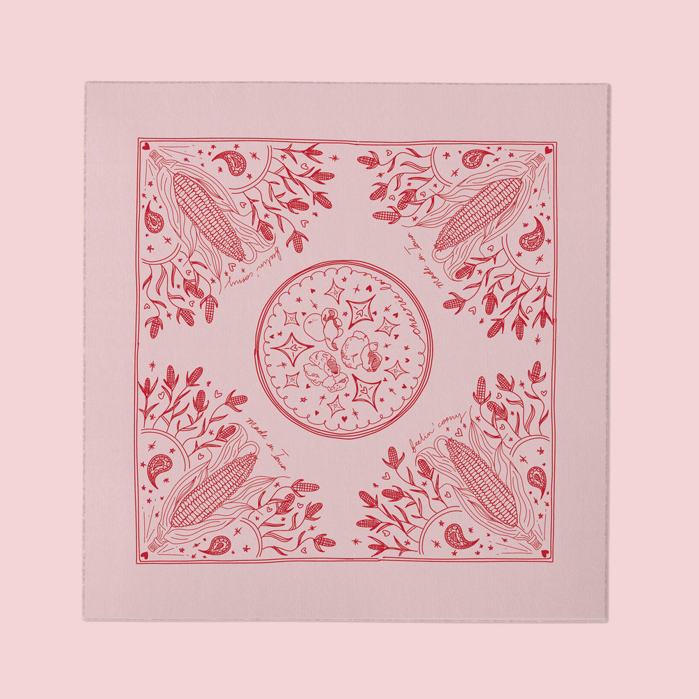 Pink Iowa Corn Bandana